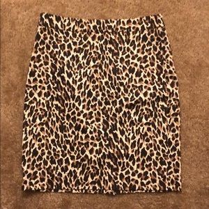 J Crew Leopard Print Pencil Skirt